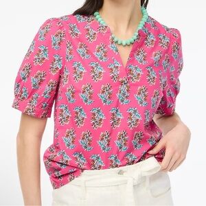 J. Crew Block Print Blouse
